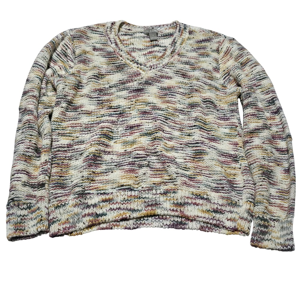 Falls Creek Women's‎ Multicolor V-Neck Knit Sweater Size Small